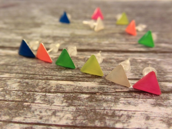 Fashion Triangle Ohrstecker Dreieck neon